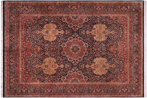 handmade Transitional Sultan Blue Blue Hand Knotted RECTANGLE 100% WOOL area rug 9x12