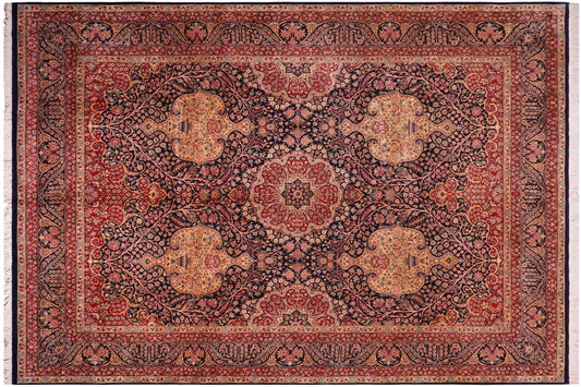 handmade Transitional Sultan Blue Blue Hand Knotted RECTANGLE 100% WOOL area rug 9x12