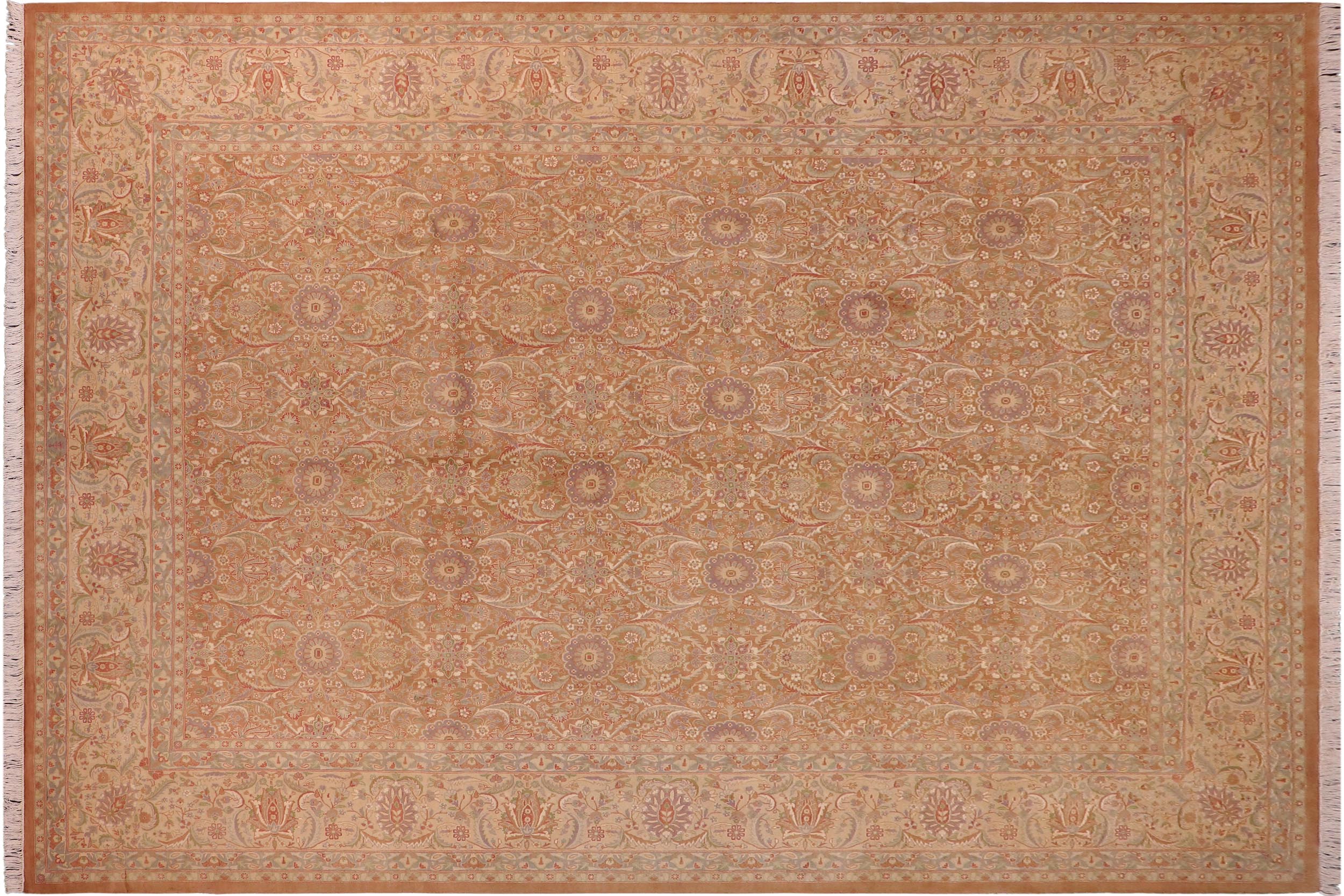 handmade Transitional Kafkaz Brown Lt. Tan Hand Knotted RECTANGLE 100% WOOL area rug 9x12