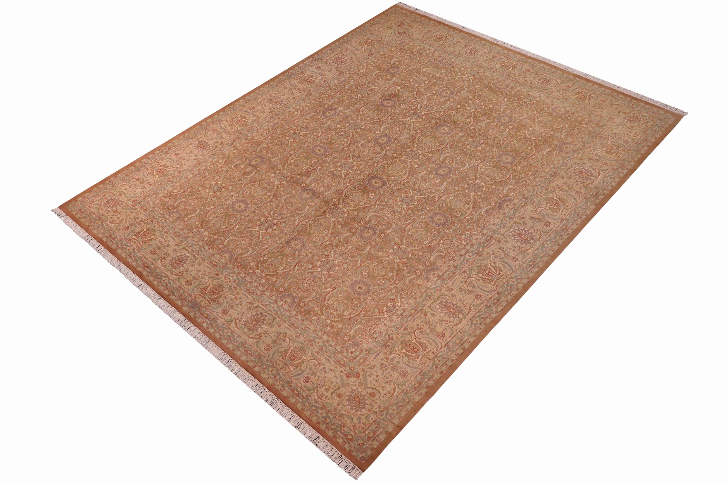 handmade Transitional Kafkaz Brown Lt. Tan Hand Knotted RECTANGLE 100% WOOL area rug 9x12