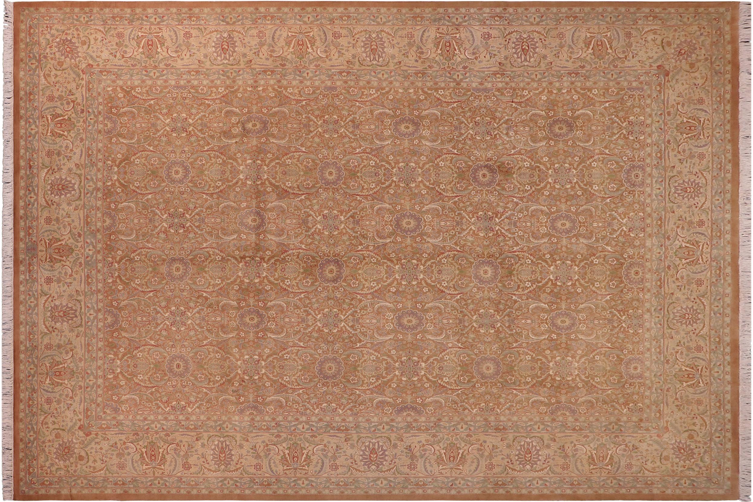 handmade Transitional Kafkaz Brown Lt. Tan Hand Knotted RECTANGLE 100% WOOL area rug 9x12