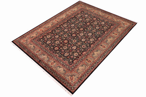 handmade Transitional New Asif Black Tan Hand Knotted RECTANGLE 100% WOOL area rug 9x12