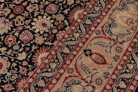handmade Transitional New Asif Black Tan Hand Knotted RECTANGLE 100% WOOL area rug 9x12