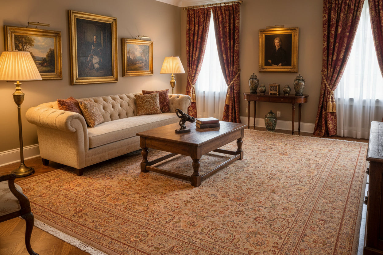 handmade Traditional Lahore Lt. Gray Lt. Gray Hand Knotted RECTANGLE 100% WOOL area rug 9x12