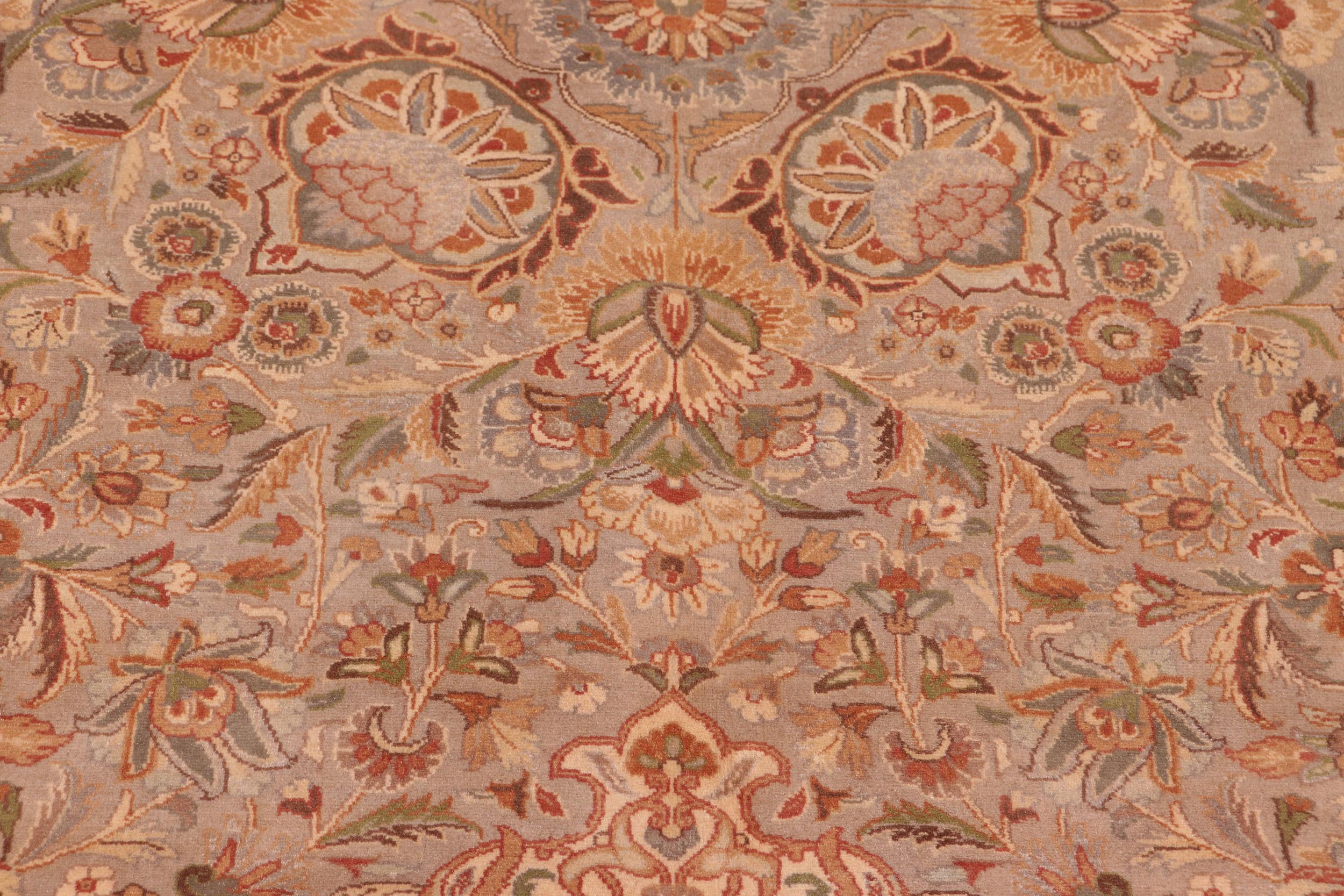 handmade Traditional Lahore Lt. Gray Lt. Gray Hand Knotted RECTANGLE 100% WOOL area rug 9x12