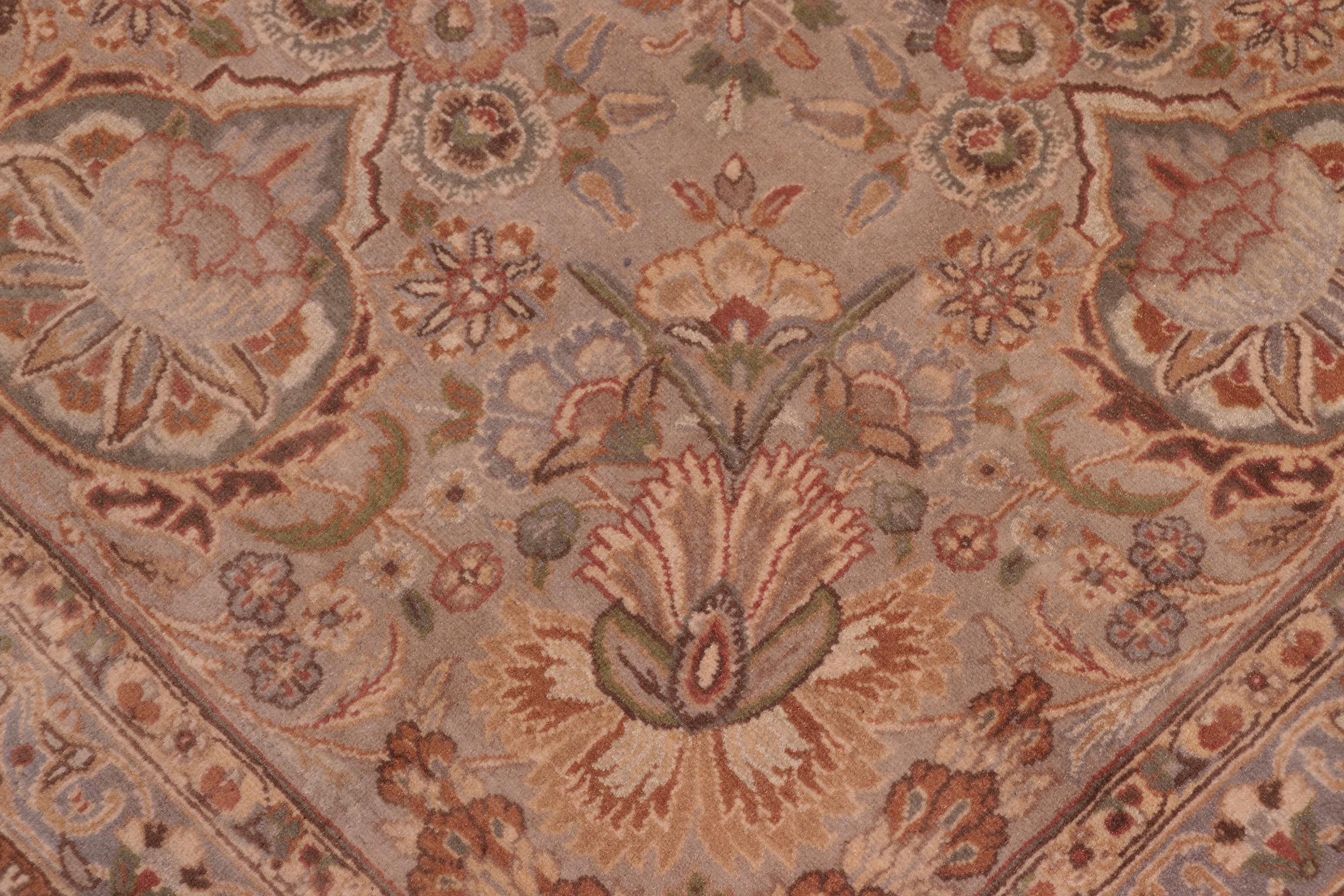 handmade Traditional Lahore Lt. Gray Lt. Gray Hand Knotted RECTANGLE 100% WOOL area rug 9x12