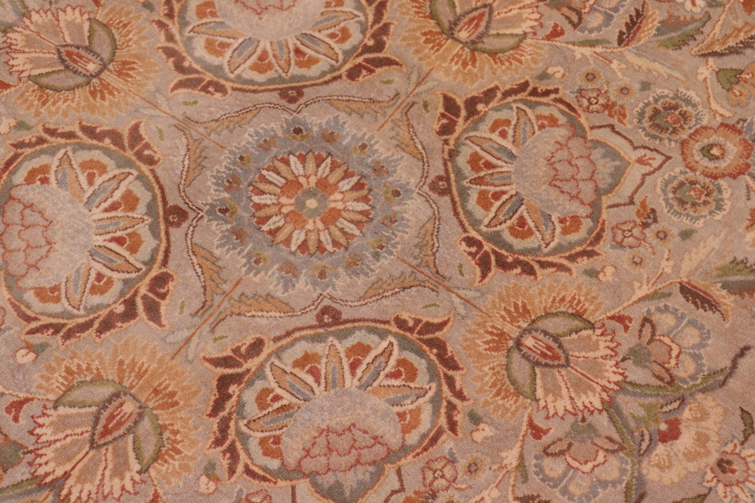 handmade Traditional Lahore Lt. Gray Lt. Gray Hand Knotted RECTANGLE 100% WOOL area rug 9x12