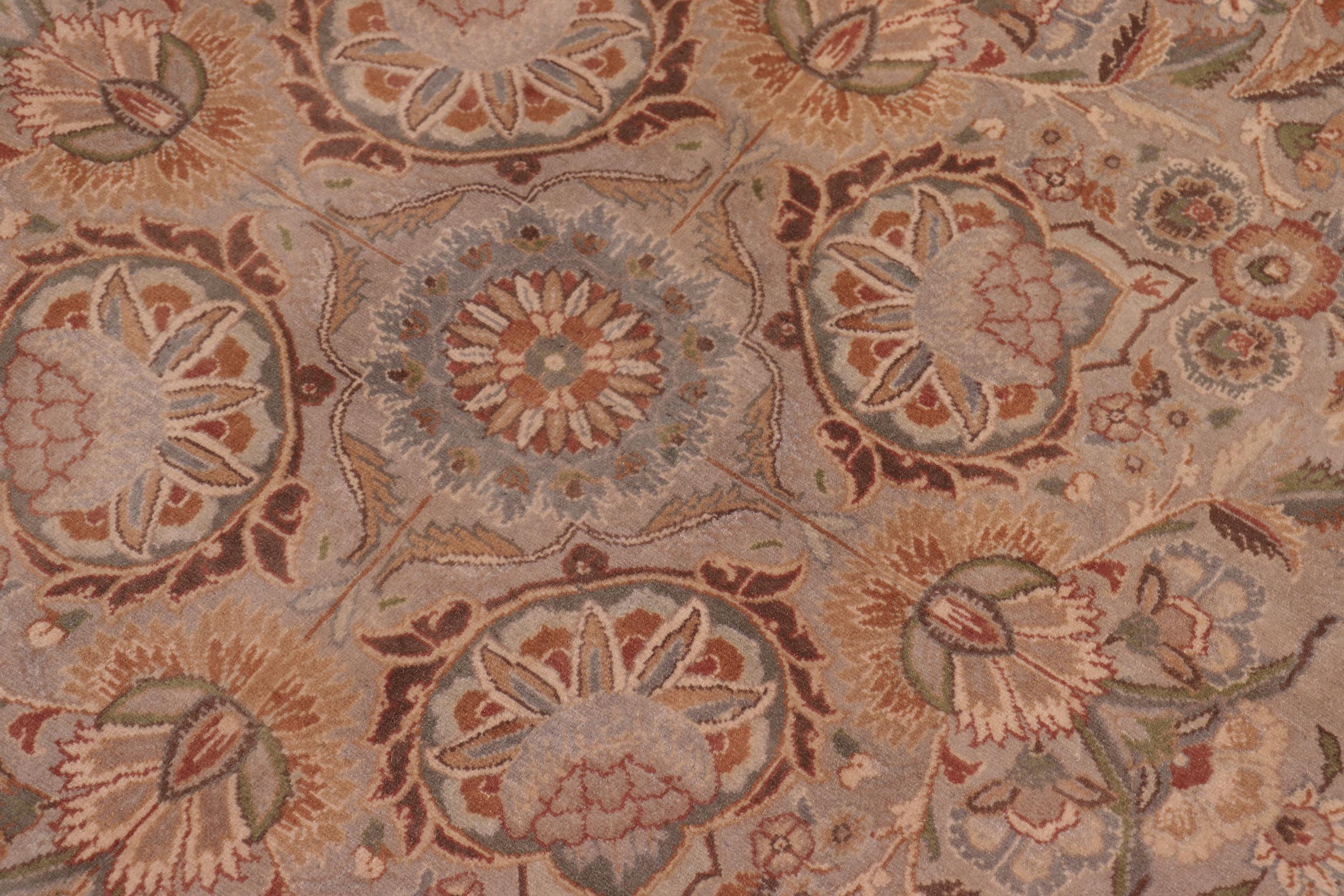 handmade Traditional Lahore Lt. Gray Lt. Gray Hand Knotted RECTANGLE 100% WOOL area rug 9x12