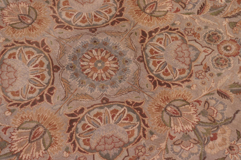 handmade Traditional Lahore Lt. Gray Lt. Gray Hand Knotted RECTANGLE 100% WOOL area rug 9x12