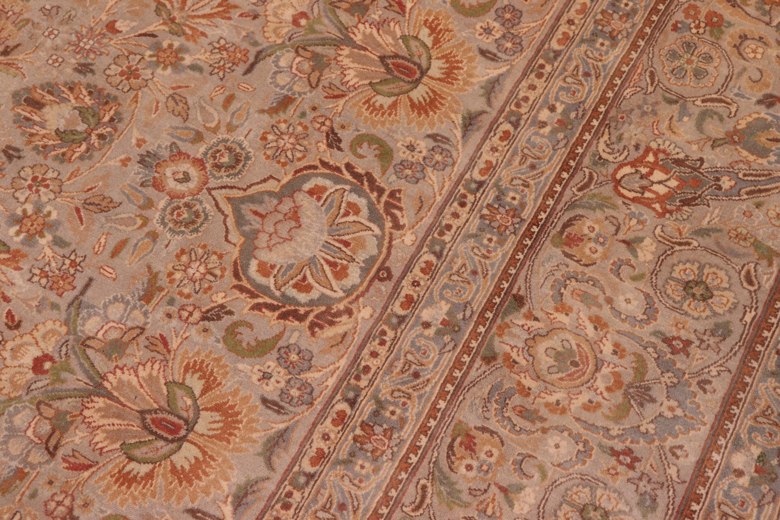 handmade Traditional Lahore Lt. Gray Lt. Gray Hand Knotted RECTANGLE 100% WOOL area rug 9x12