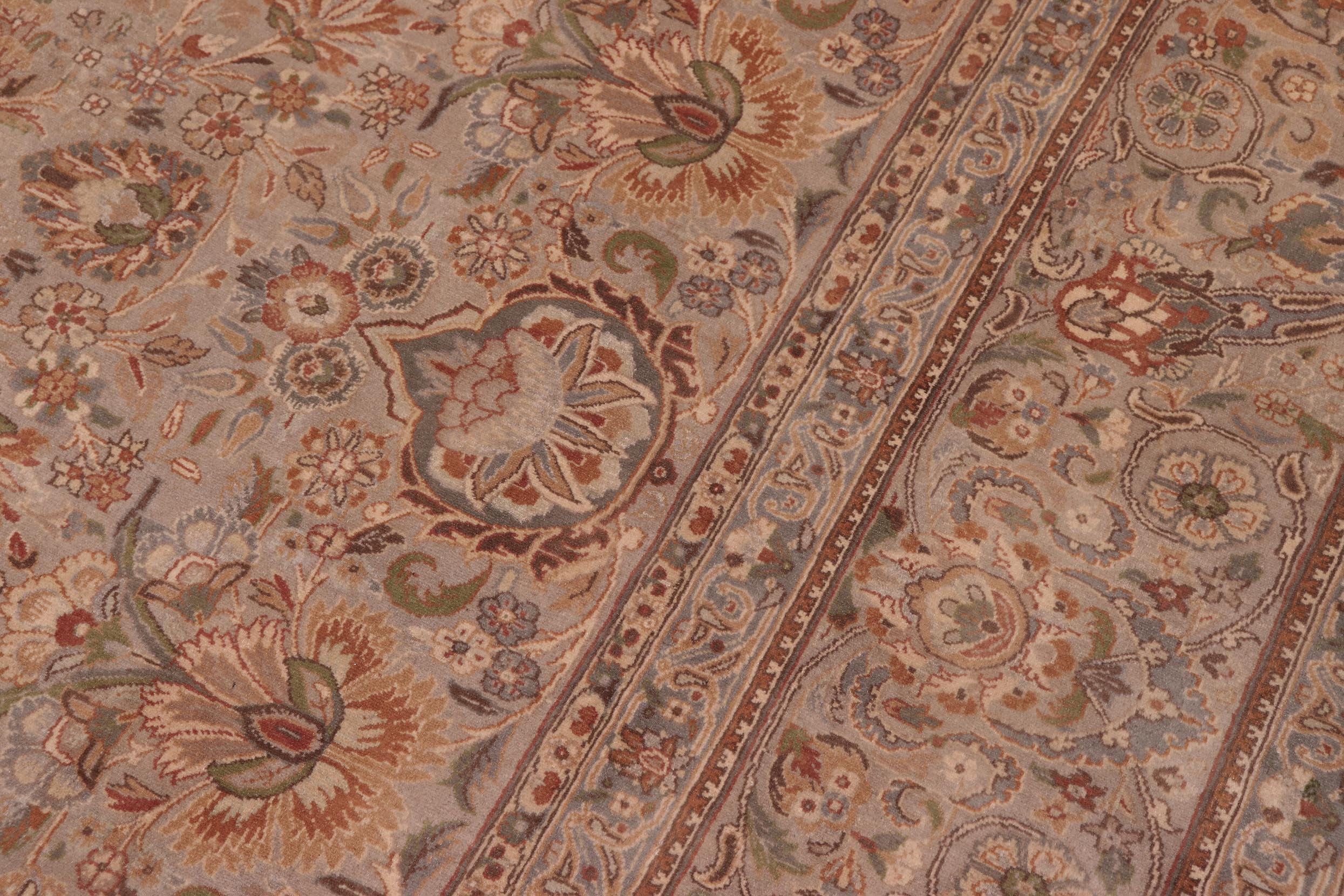 handmade Traditional Lahore Lt. Gray Lt. Gray Hand Knotted RECTANGLE 100% WOOL area rug 9x12