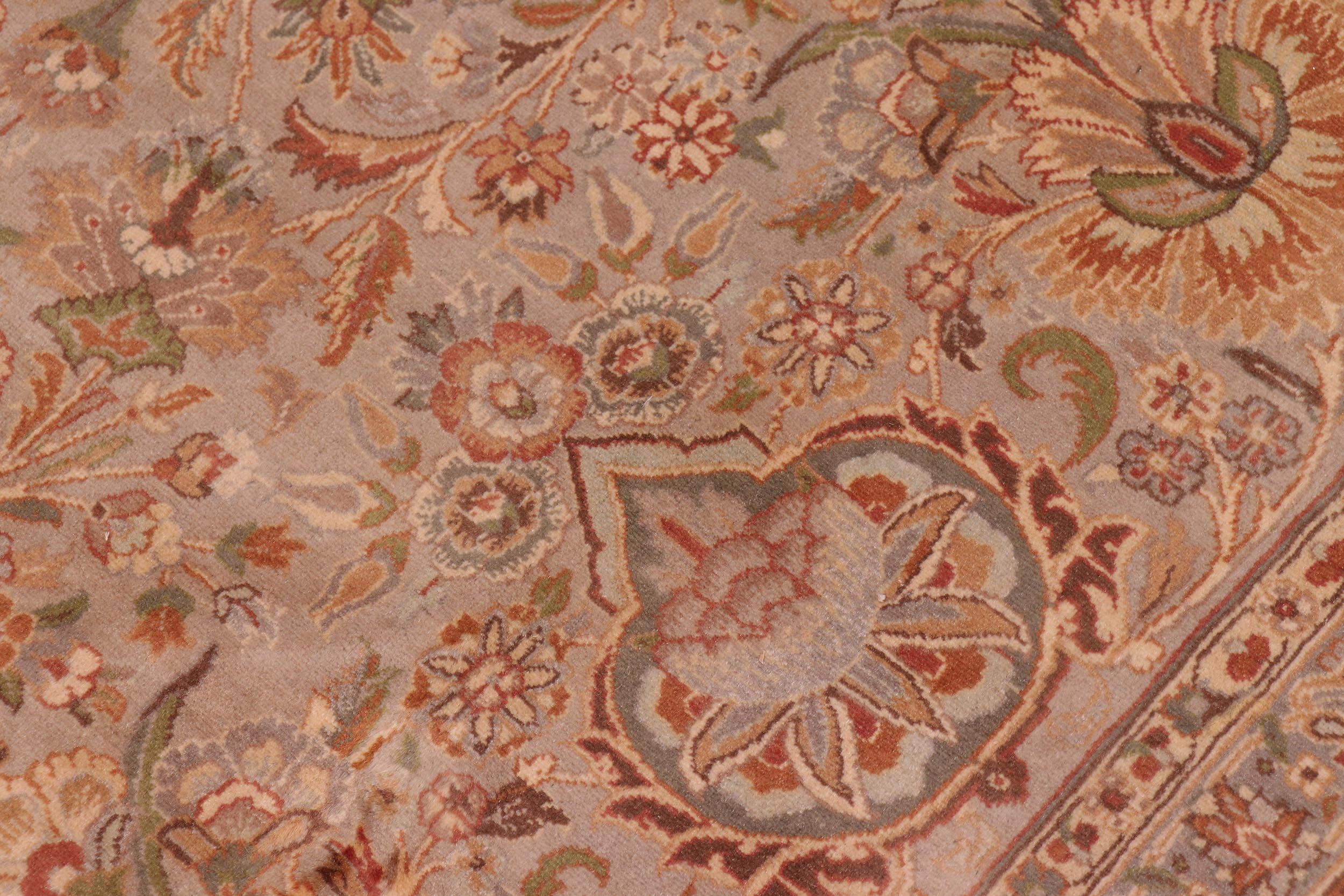 handmade Traditional Lahore Lt. Gray Lt. Gray Hand Knotted RECTANGLE 100% WOOL area rug 9x12