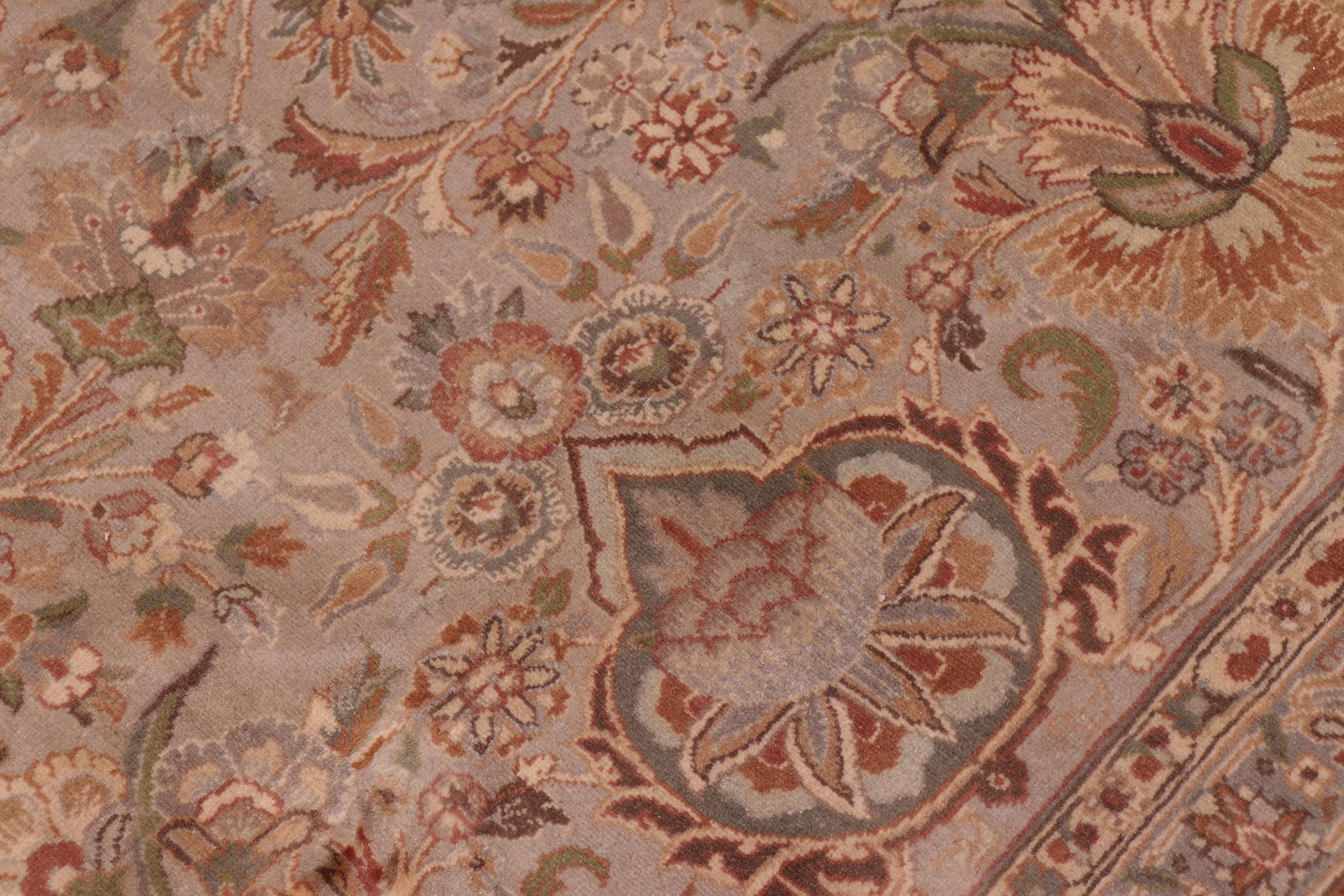 handmade Traditional Lahore Lt. Gray Lt. Gray Hand Knotted RECTANGLE 100% WOOL area rug 9x12