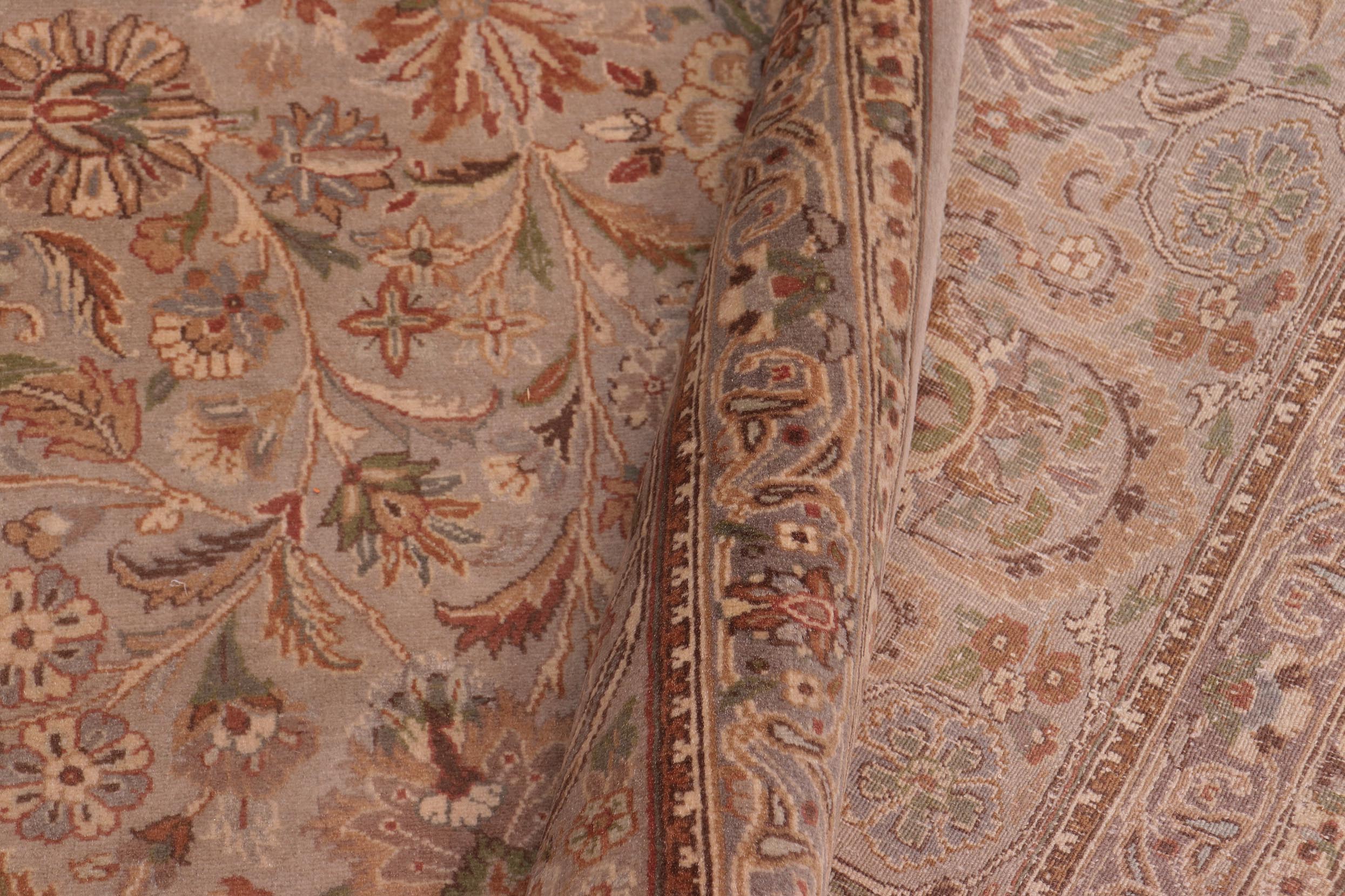 handmade Traditional Lahore Lt. Gray Lt. Gray Hand Knotted RECTANGLE 100% WOOL area rug 9x12