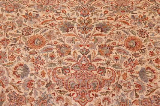 handmade Traditional  Ivory Ivory Hand Knotted RECTANGLE 100% WOOL area rug 9x12