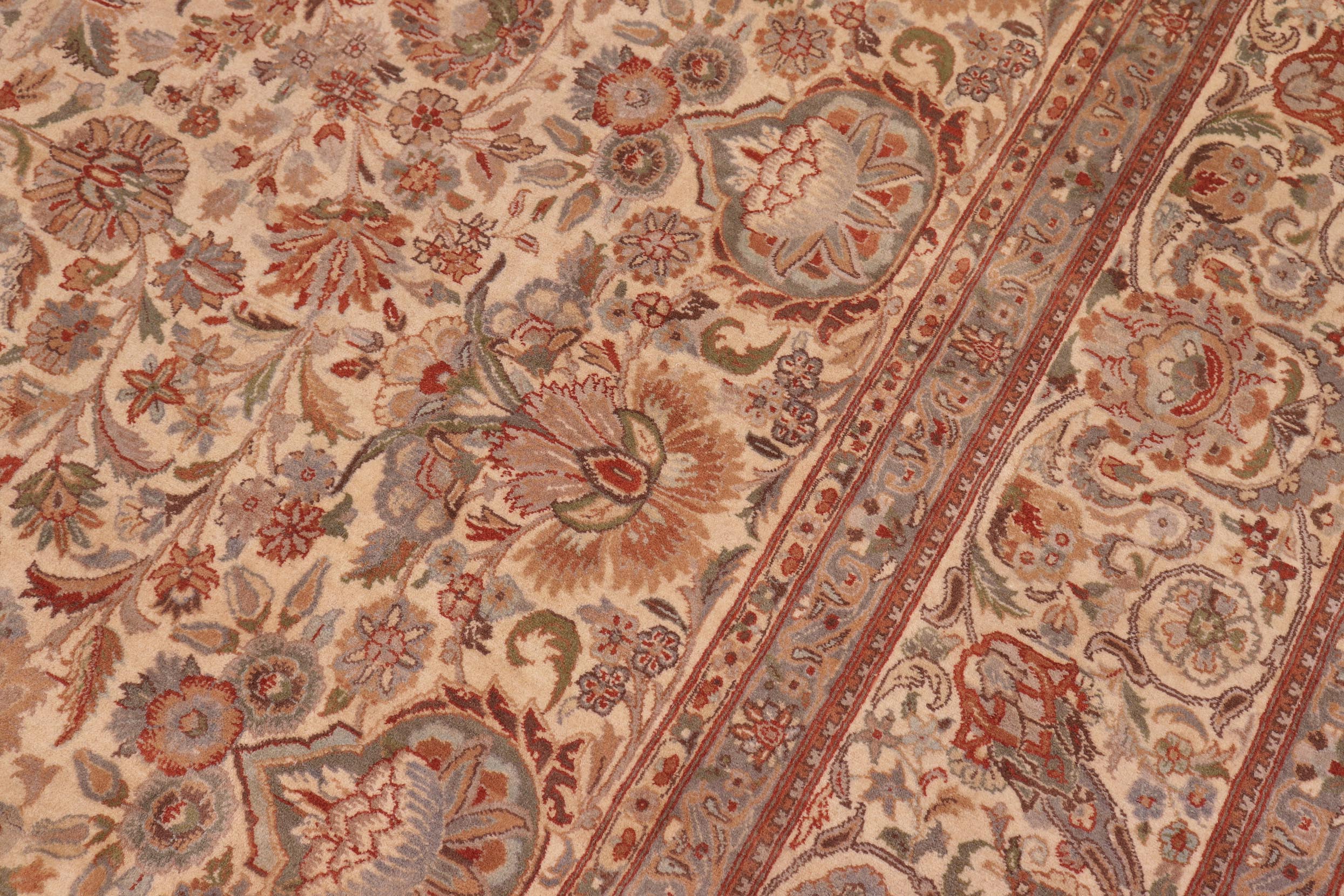 handmade Traditional  Ivory Ivory Hand Knotted RECTANGLE 100% WOOL area rug 9x12