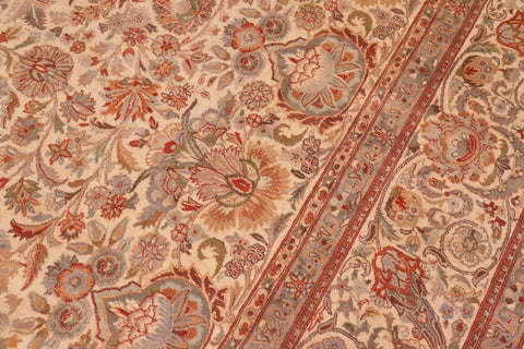 handmade Traditional  Ivory Ivory Hand Knotted RECTANGLE 100% WOOL area rug 9x12