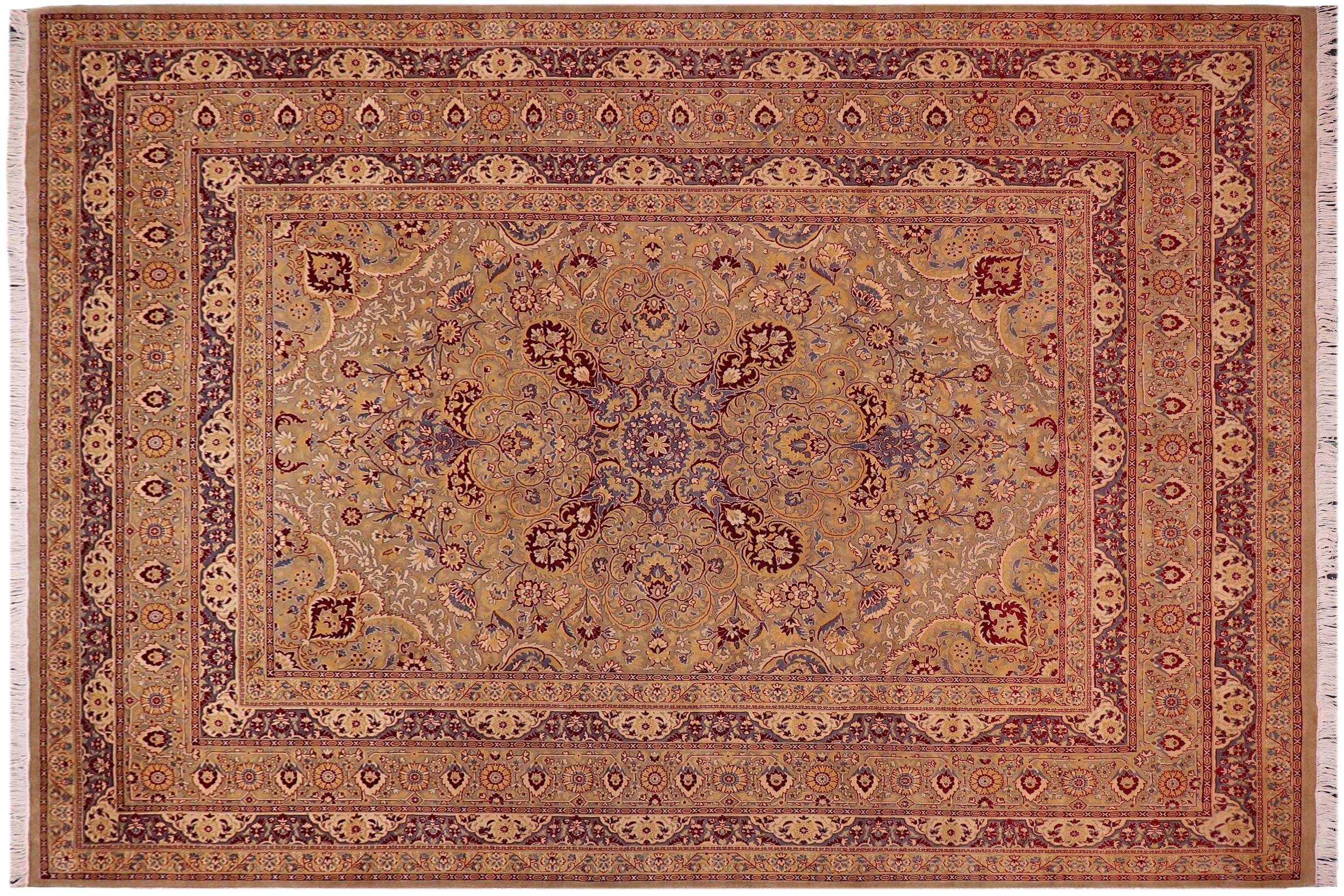 handmade Traditional  Lt. Green Lt. Green Hand Knotted RECTANGLE 100% WOOL area rug 9x12