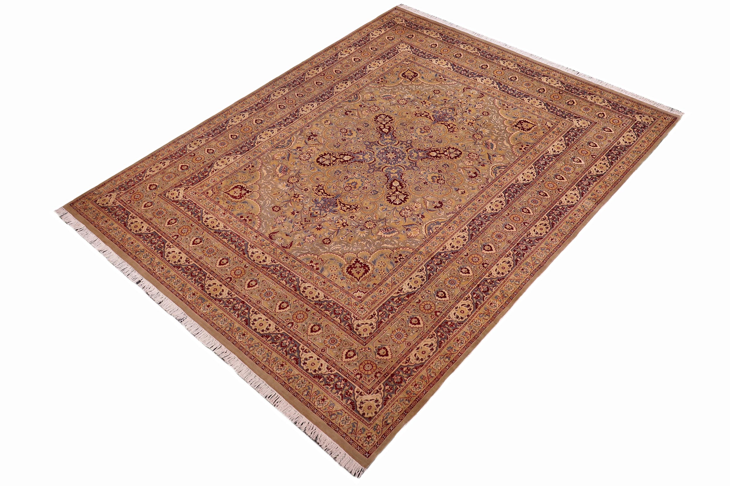 handmade Traditional  Lt. Green Lt. Green Hand Knotted RECTANGLE 100% WOOL area rug 9x12