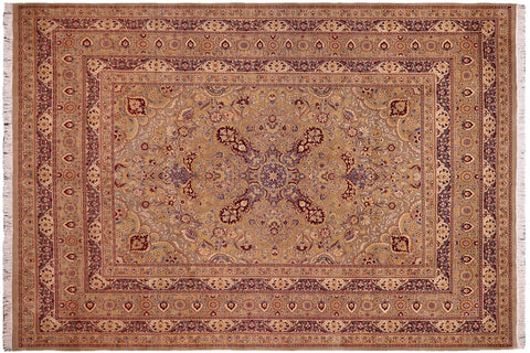 handmade Traditional  Lt. Green Lt. Green Hand Knotted RECTANGLE 100% WOOL area rug 9x12