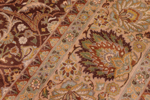 handmade Transitional Regular Brown Tan Hand Knotted RECTANGLE 100% WOOL area rug 9x12