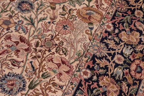 handmade Transitional Sultan Ivory Blue Hand Knotted RECTANGLE 100% WOOL area rug 9x12