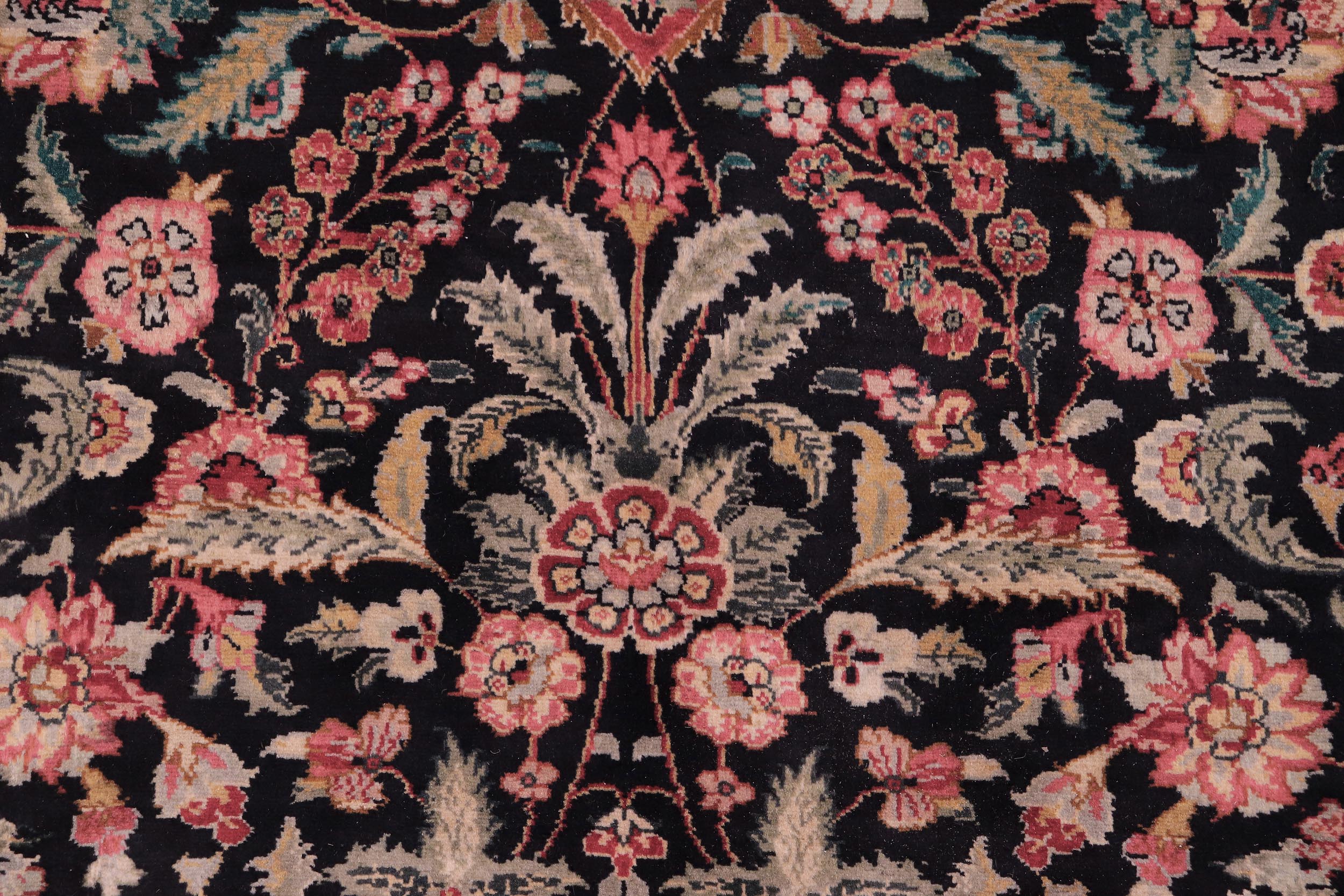 handmade Traditional Kashan Black Red Hand Knotted RECTANGLE 100% WOOL area rug 9x12