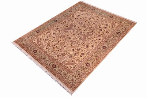 handmade Traditional Agra #2 Gold Lt. Green Hand Knotted RECTANGLE 100% WOOL area rug 9x12