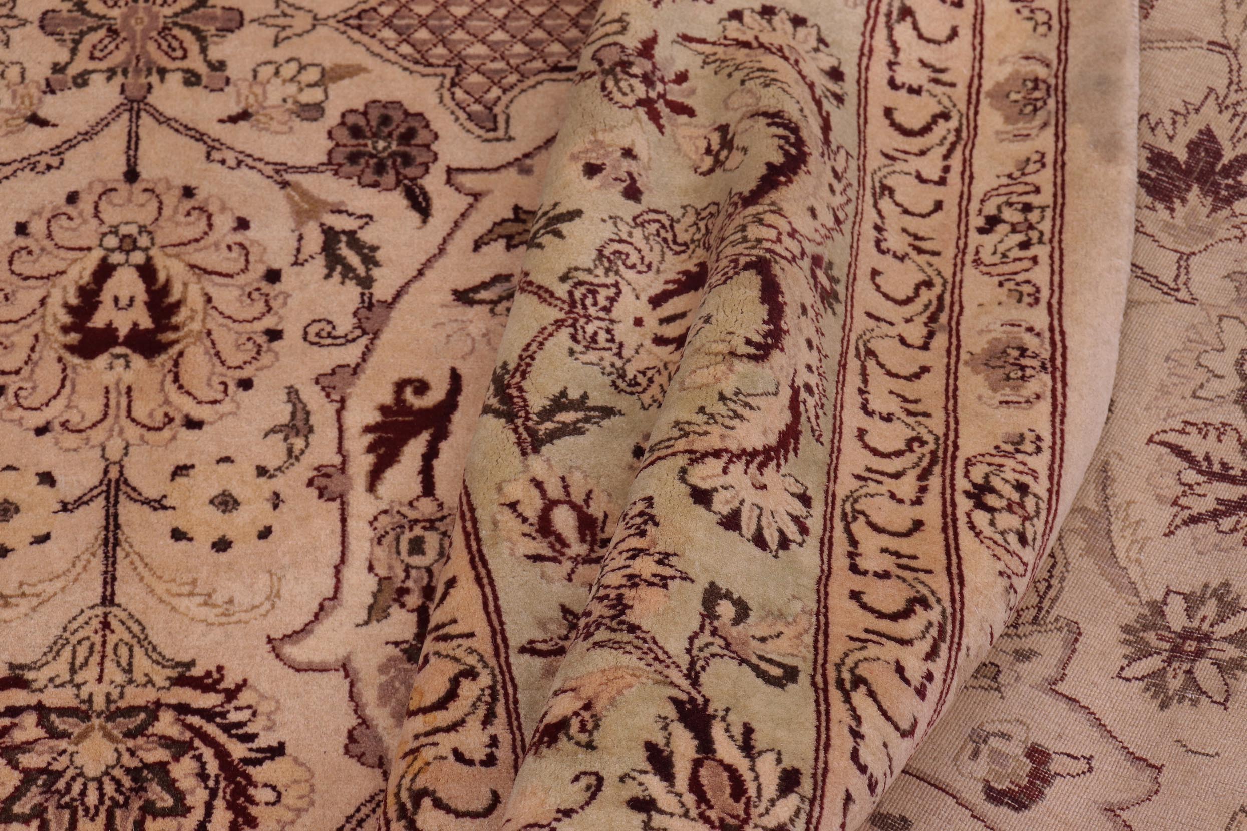 handmade Traditional Agra #2 Gold Lt. Green Hand Knotted RECTANGLE 100% WOOL area rug 9x12