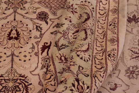 handmade Traditional Agra #2 Gold Lt. Green Hand Knotted RECTANGLE 100% WOOL area rug 9x12