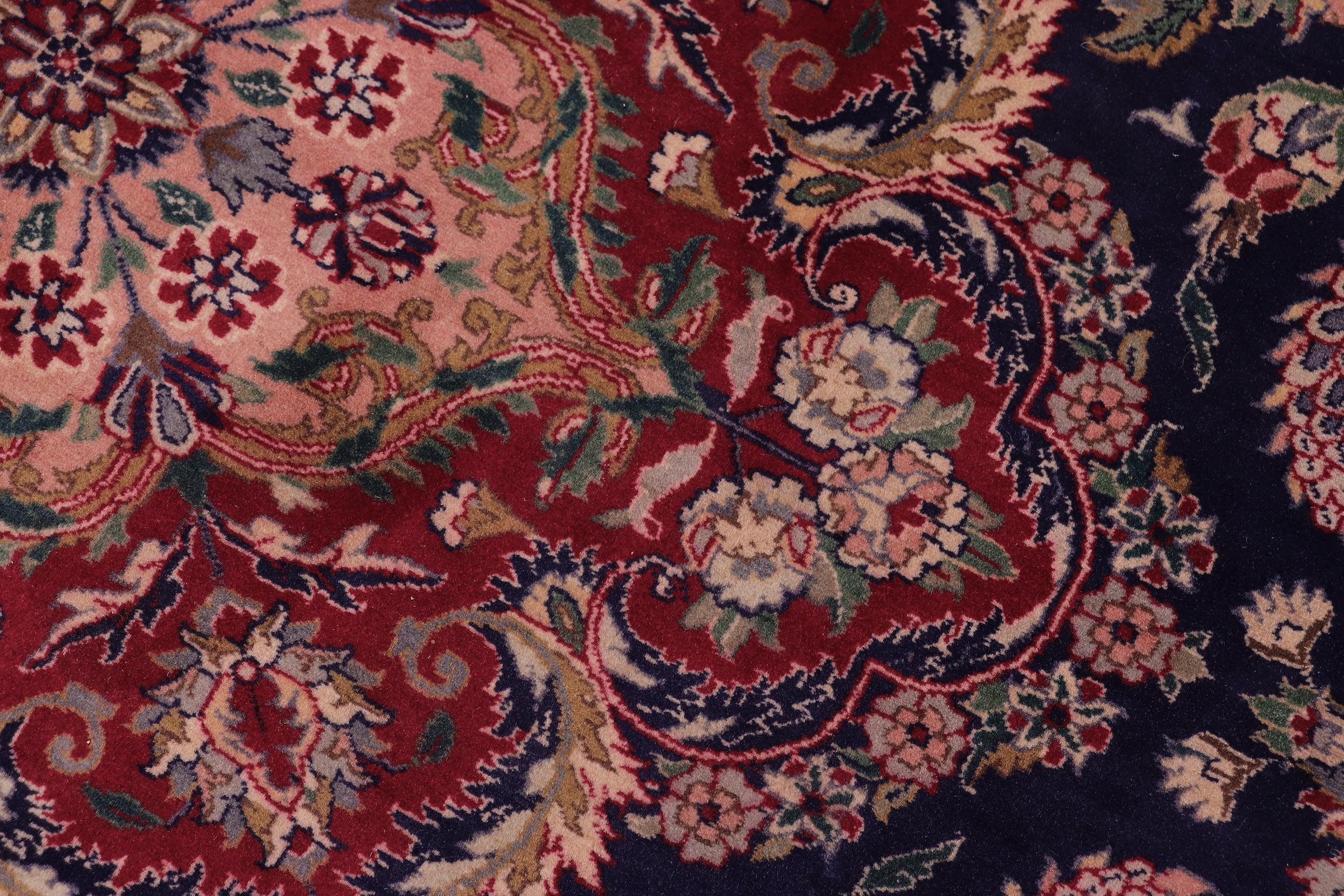 handmade Traditional Tabriz Blue Ivory Hand Knotted RECTANGLE 100% WOOL area rug 9x12