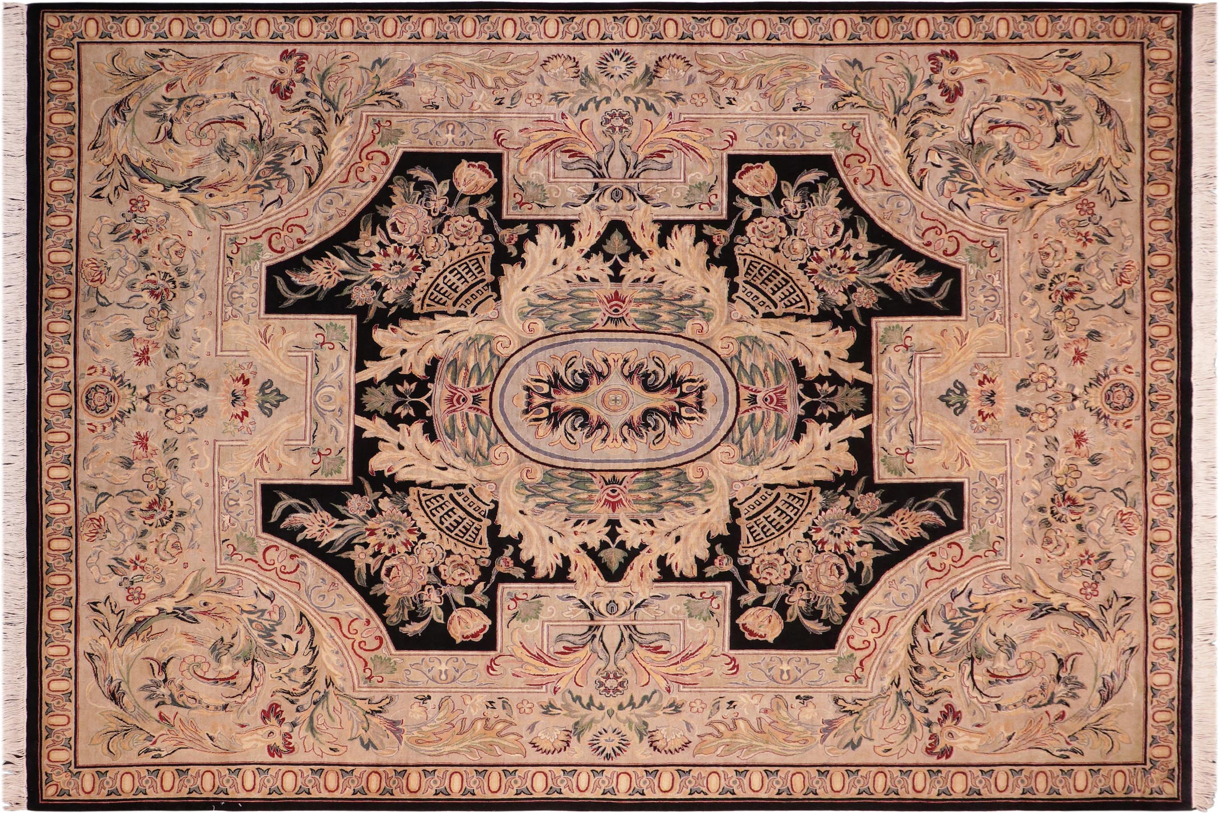 handmade Traditional Angola Black Gray Hand Knotted RECTANGLE 100% WOOL area rug 8x10