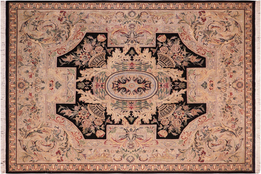 handmade Traditional Angola Black Gray Hand Knotted RECTANGLE 100% WOOL area rug 8x10