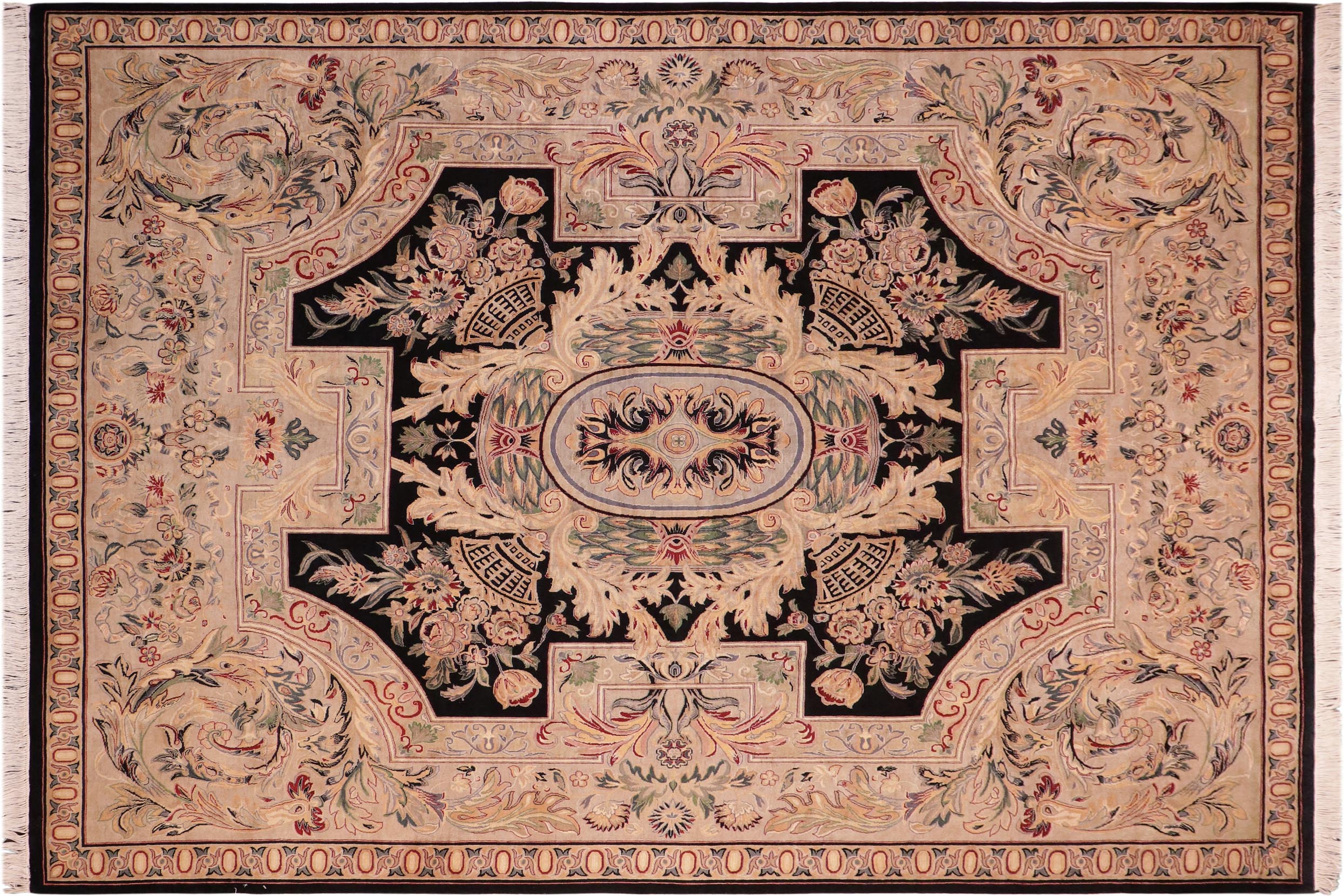 handmade Traditional Angola Black Gray Hand Knotted RECTANGLE 100% WOOL area rug 8x10