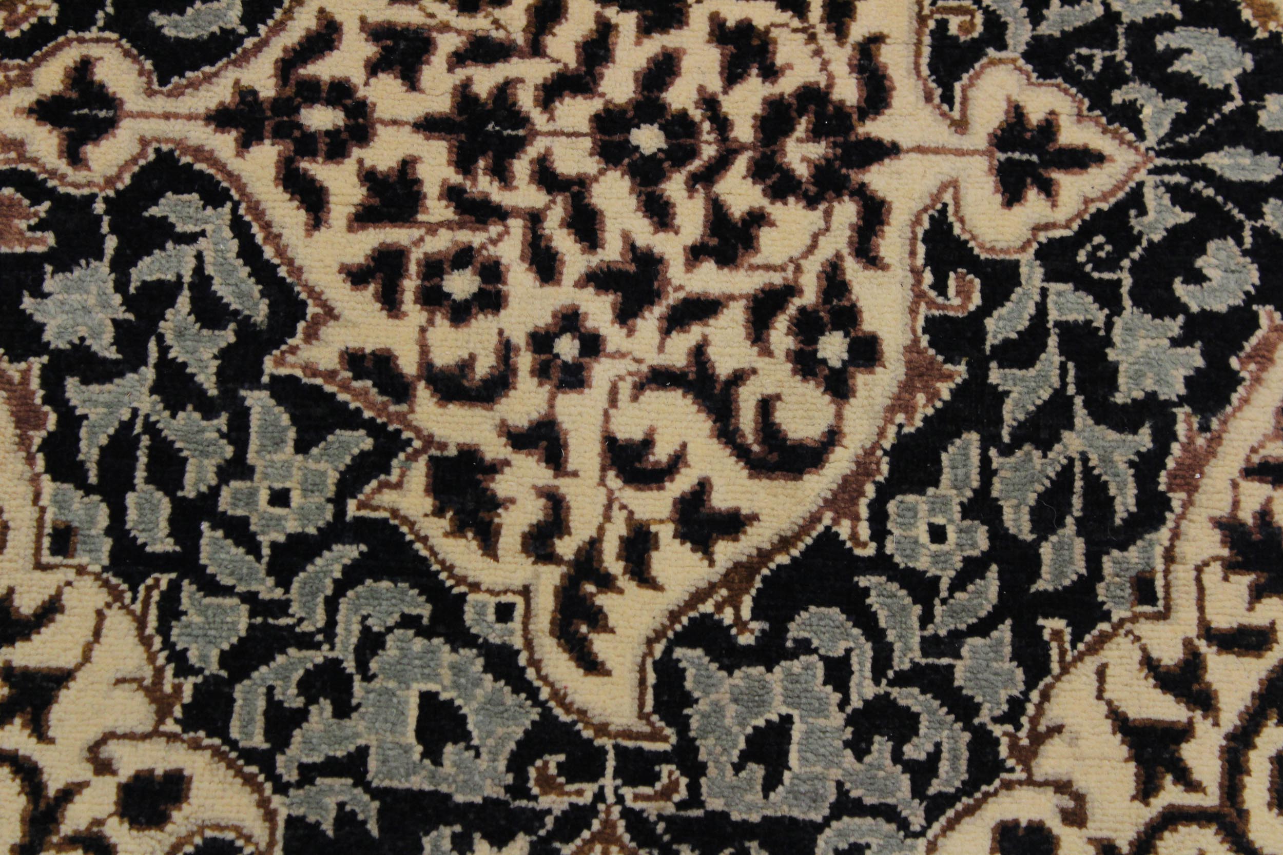 handmade Transitional Design Black Ivory Hand Knotted RUNNER 100% WOOL area rug 3' x 13'