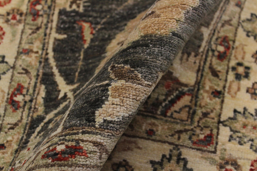 handmade Traditional Kafkaz Gray Beige Hand Knotted RUNNER 100% WOOL area rug 3' x 11'