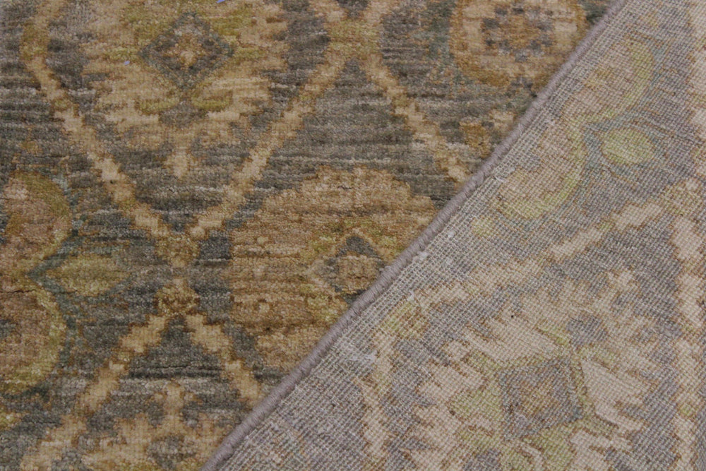 handmade Modern Kafkaz Gray Ivory Hand Knotted RUNNER 100% WOOL area rug 3' x 9'