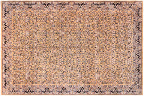 handmade Transitional Darbari Gold Gold Hand Knotted RECTANGLE 100% WOOL area rug 12x18