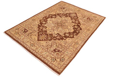 handmade Traditional Kafkaz Brown Tan Hand Knotted RECTANGLE 100% WOOL area rug 8 x 10
