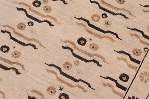 handmade Transitional Kafkaz Lt. Tan Lt. Tan Hand Knotted RECTANGLE 100% WOOL area rug 9' x 15'