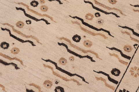 handmade Transitional Kafkaz Lt. Tan Lt. Tan Hand Knotted RECTANGLE 100% WOOL area rug 9' x 15'