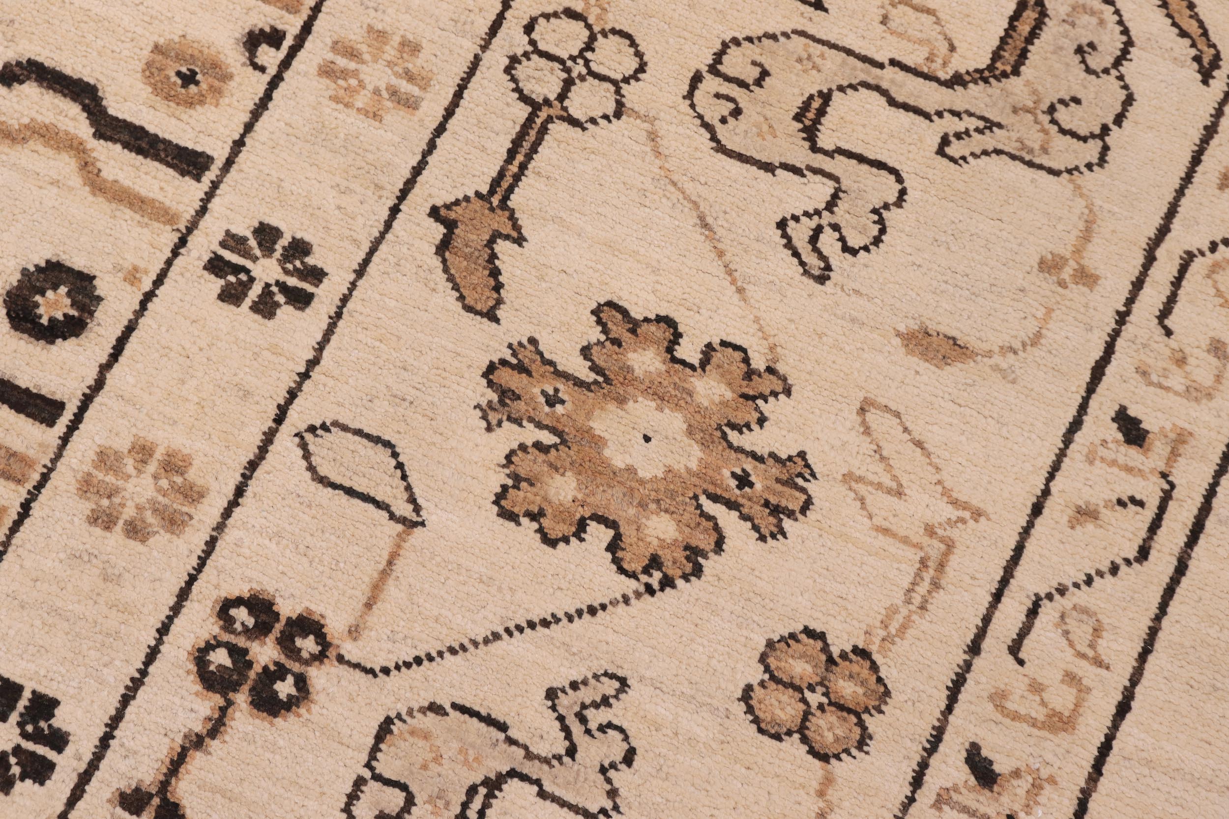 handmade Transitional Kafkaz Lt. Tan Lt. Tan Hand Knotted RECTANGLE 100% WOOL area rug 9' x 15'
