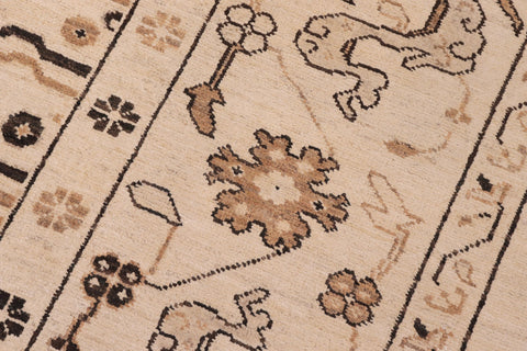 handmade Transitional Kafkaz Lt. Tan Lt. Tan Hand Knotted RECTANGLE 100% WOOL area rug 9' x 15'