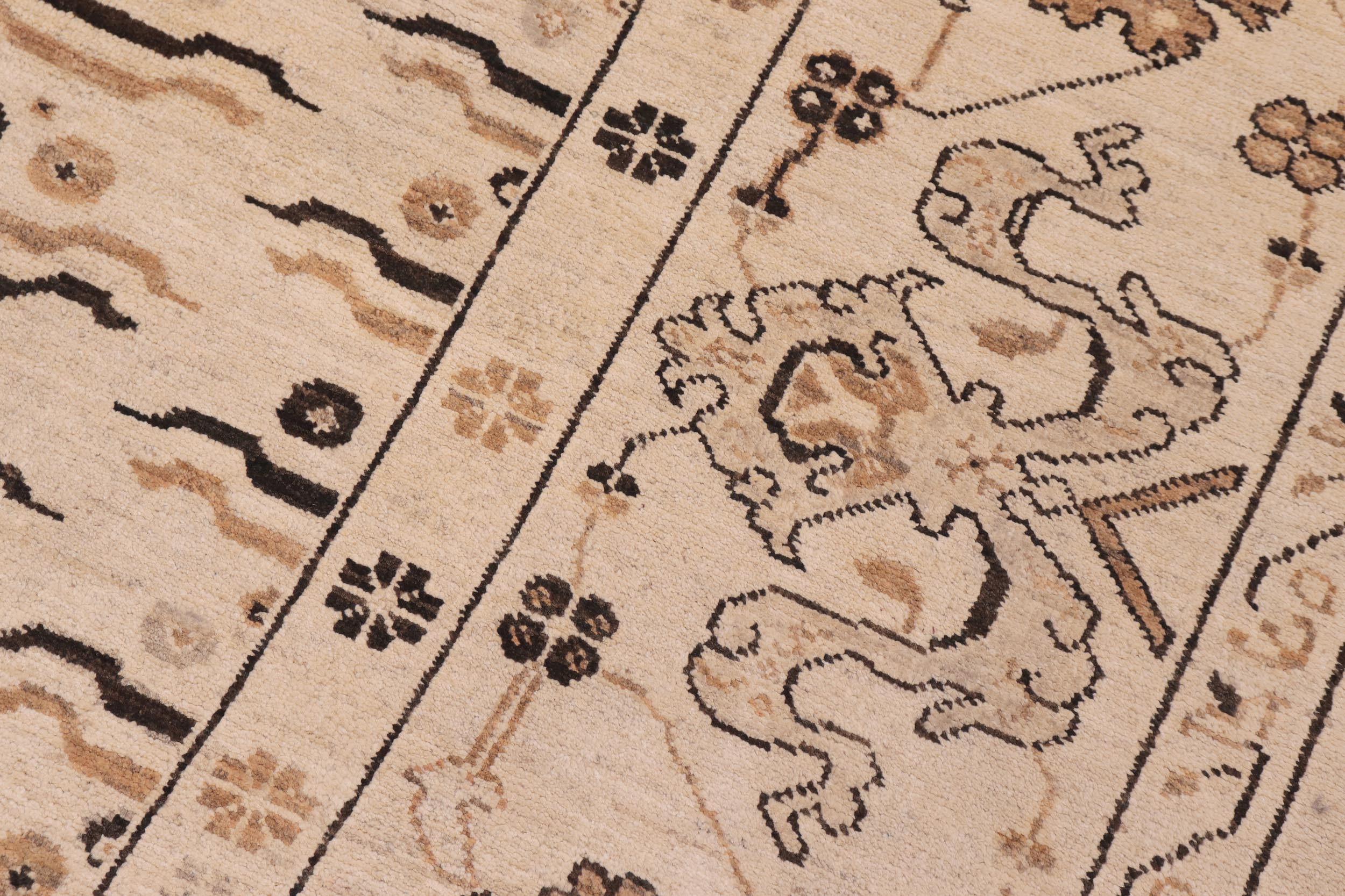 handmade Transitional Kafkaz Lt. Tan Lt. Tan Hand Knotted RECTANGLE 100% WOOL area rug 9' x 15'