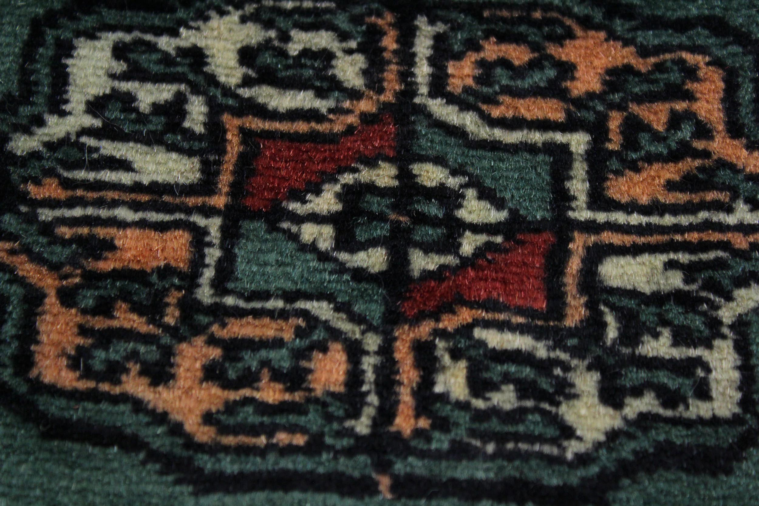 handmade Geometric Bokhara Lt. Green Black Hand Knotted RUNNER 100% WOOL area rug 3X12