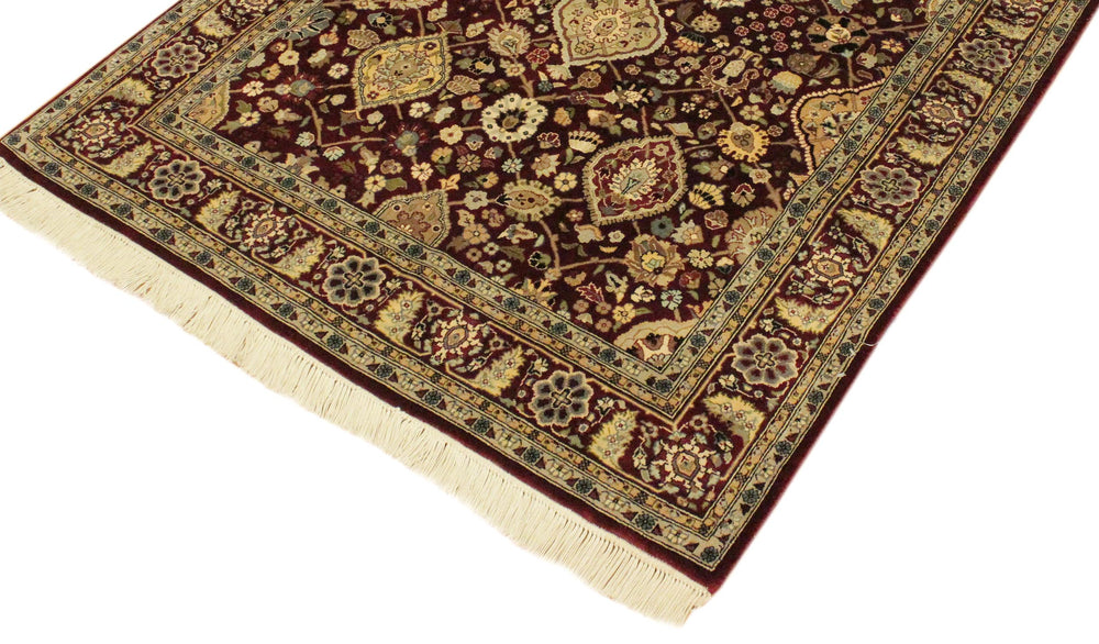 handmade Traditional Tabriz Red Gold Hand Knotted RECTANGLE 100% WOOL area rug 4x6