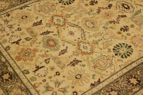 handmade Traditional Sultanabad Beige Green Hand Knotted RECTANGLE 100% WOOL area rug 4x6