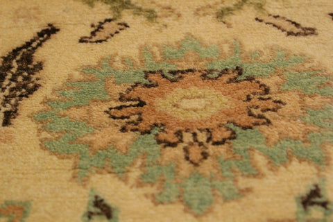 handmade Traditional Sultanabad Beige Green Hand Knotted RECTANGLE 100% WOOL area rug 4x6