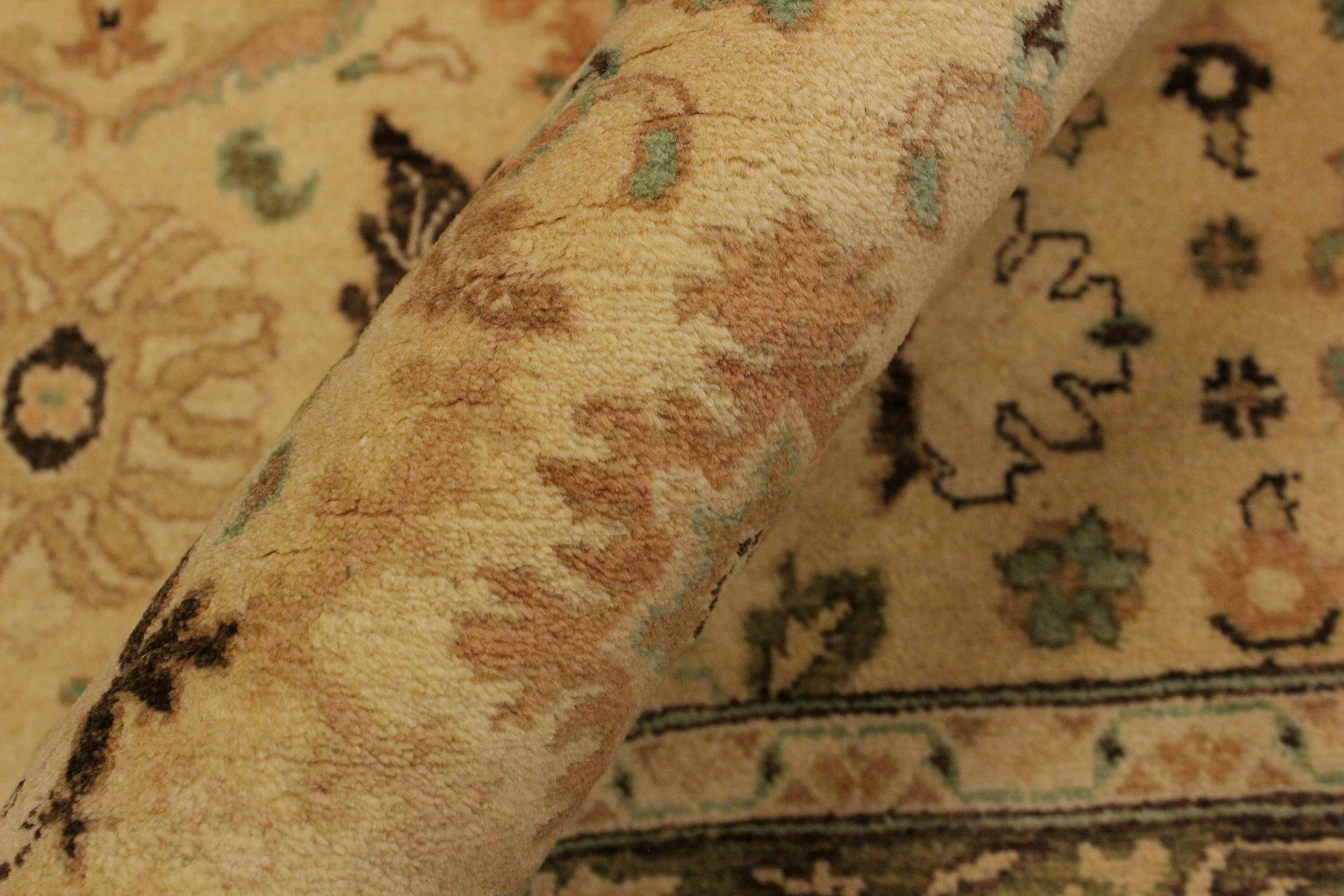 handmade Traditional Sultanabad Beige Green Hand Knotted RECTANGLE 100% WOOL area rug 4x6