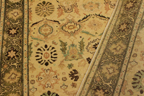 handmade Traditional Sultanabad Beige Green Hand Knotted RECTANGLE 100% WOOL area rug 4x6